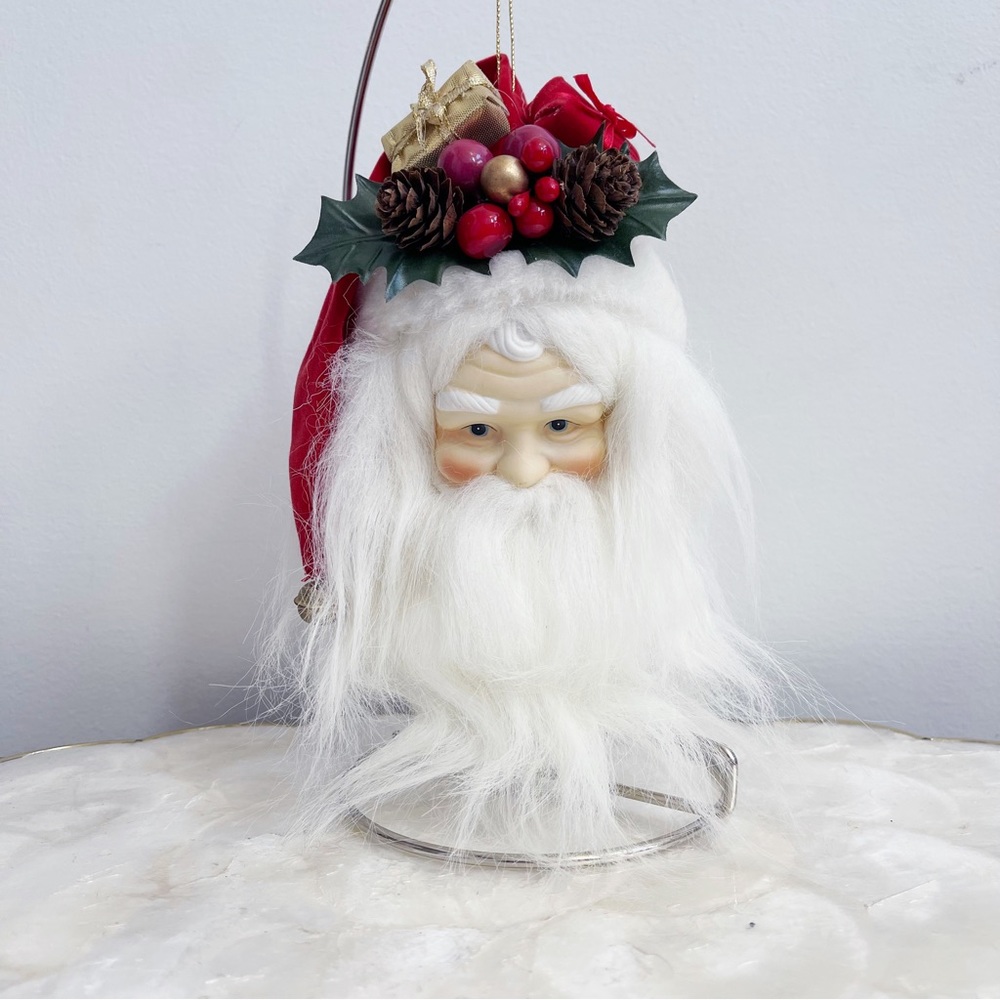 Kurt Adler Ceramic Red Hat Large Santa Head Ornament 8”